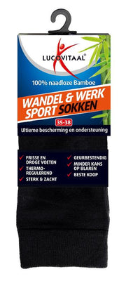 Lucovitaal Bamboe wandel werk sportsokken  maat 35-38 1.00 Paar
