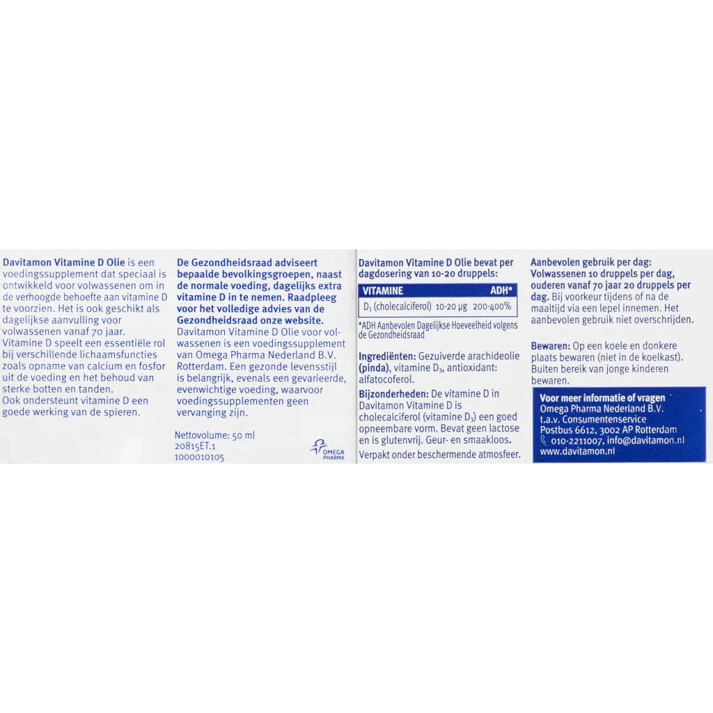 Davitamon Vitamin D oil for adults 50 milliliters